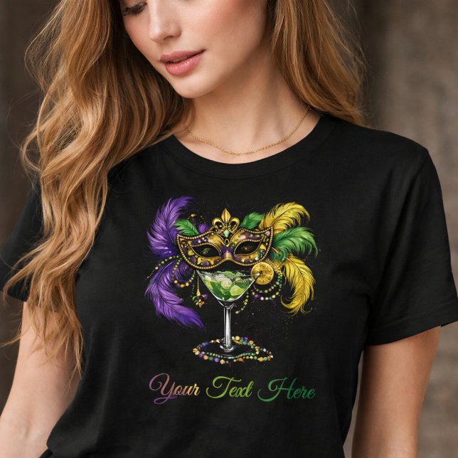 Mardi Gras Masquerade Mask & Martini Party Tri-Blend Shirt (Von Creator hochgeladen)
