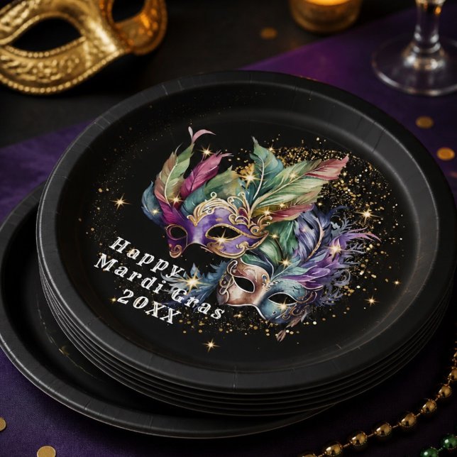 Mardi Gras Masquerade Mask Pappteller (Von Creator hochgeladen)