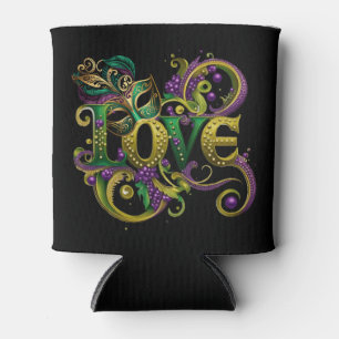 Mardi Gras Masquerade Mask Word LIEBE Celebration Dosenkühler