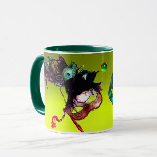 MARDI GRAS MASQUERADE MASKEN Gelb Topas Edelstein Tasse