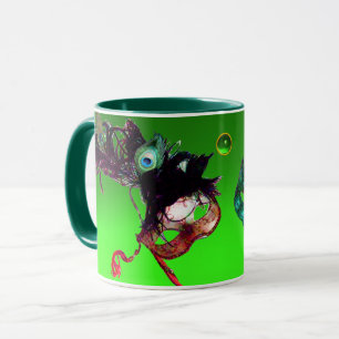MARDI GRAS MASQUERADE MASKEN Grüner Smaragd-Edelst Tasse