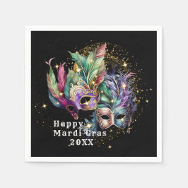 Mardi Gras Masquerade Maskenpapier Napkins Serviette