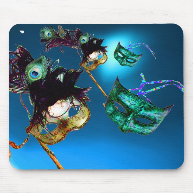 MARDI GRAS MASQUERADE PARTY Aqua Mousepad (Vorne)