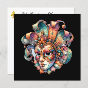 Mardi Gras Masquerade Party Einladung