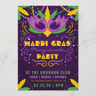 Mardi Gras Masquerade Party Einladung