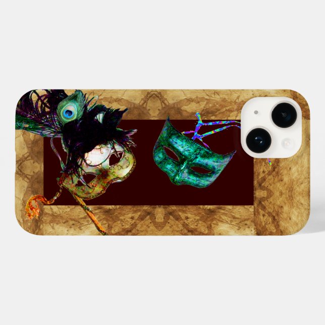MARDI GRAS MASQUERADE Perchment Case-Mate iPhone Hülle (Rückseite (Horizontal))