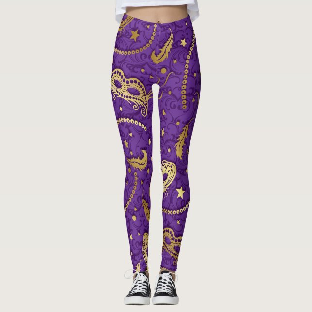 Mardi Gras Masquerade Pop Mode Leggings (Vorderseite)
