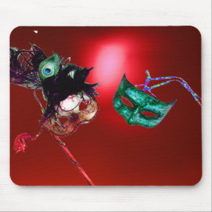 MARDI GRAS MASQUERADE rot Mousepad
