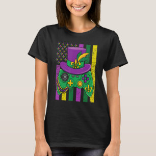Mardi Gras Masquerade Video Game Lila Jester Hat T-Shirt
