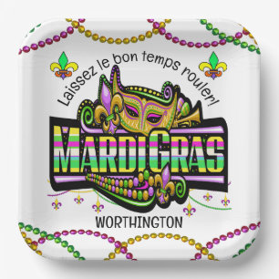 Mardi Gras Matches Theme Paper Napkin Pappteller