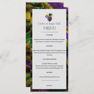 Mardi Gras Menu Menükarte