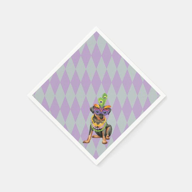 Mardi Gras Min Button Serviette (Ecke)
