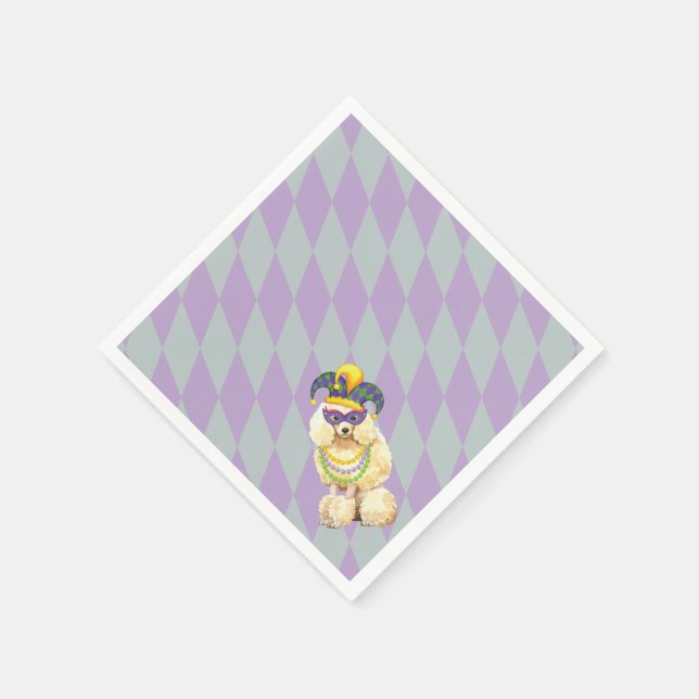 Mardi Gras Miniature Poodle Serviette (Ecke)