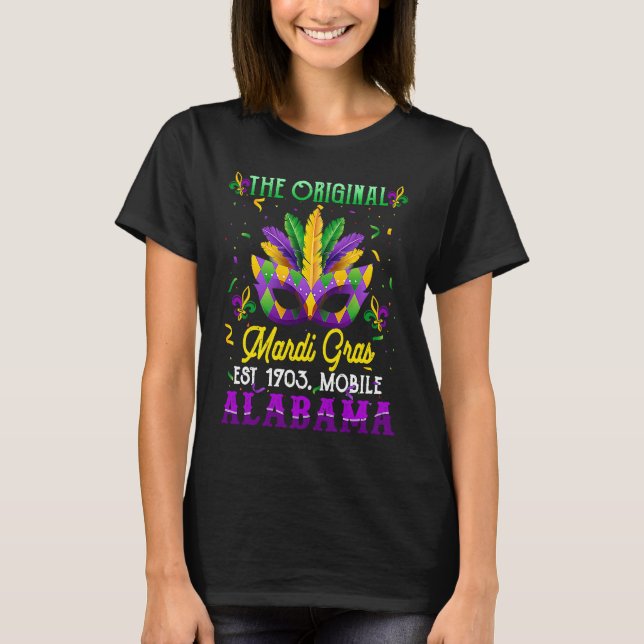 Mardi Gras Mobile  Alabama 1703 Mardi Gras Costume T-Shirt (Vorderseite)