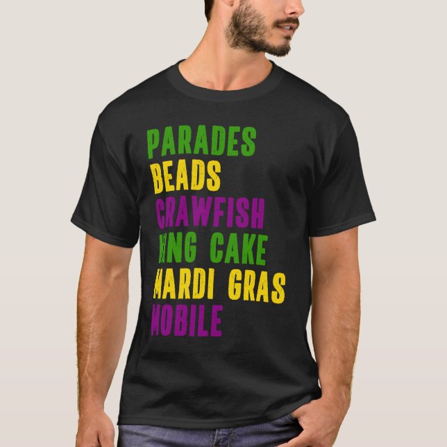 Mardi Gras Mobile Alabama Die Original Mardi Gras T-Shirt (Vorderseite)