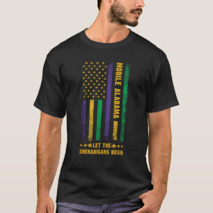 Mardi Gras Mobile Alabama Lilie American Fl T-Shirt
