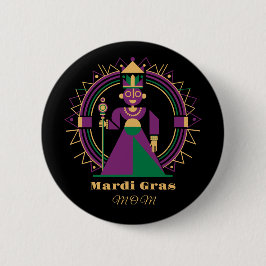 Mardi Gras Mom 2026 Queen Button