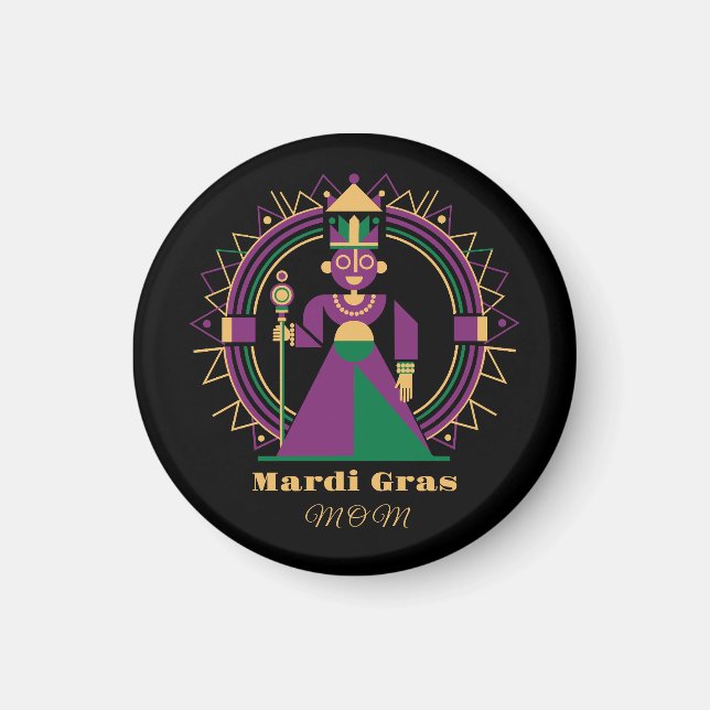 Mardi Gras Mom 2026 Queen Magnet (Vorne)