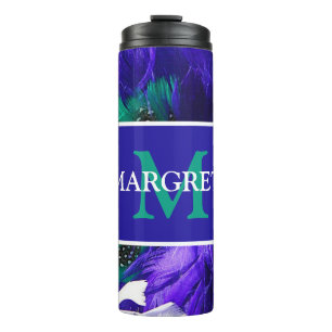 Mardi Gras Monogramm initial am Dienstag über lila Thermosbecher