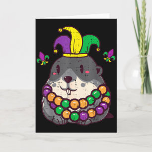 Mardi Gras Murmeltier Fett Dienstag Woodchuck Männ Karte