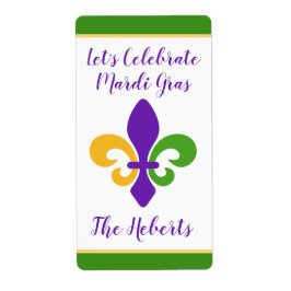 Mardi Gras NAME Green Gold Purple Fleur de Lis