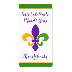 Mardi Gras NAME Grün Gold Lila Fleur de Lis