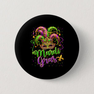 Mardi Gras Narrenmasken Hut Karneval Party neu Button