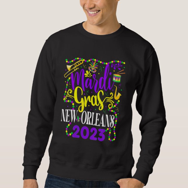 Mardi Gras New Orleans 2023 Funny Friends and Fami Sweatshirt (Vorderseite)