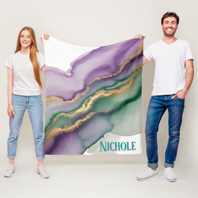 Mardi Gras New Orleans Alcohol Ink Fleecedecke (Beispiel)