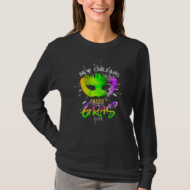 Mardi Gras New Orleans Carnival Fat Tuesday Masque T-Shirt (Vorderseite)