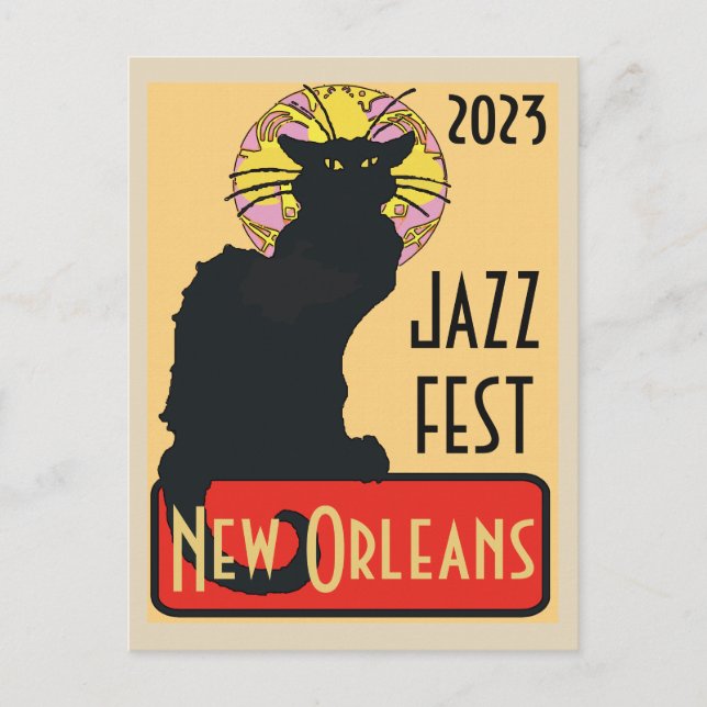 Mardi Gras New Orleans Chat Noir Edit Text Poster Postkarte (Vorderseite)