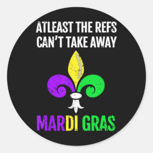 Mardi Gras New Orleans Funny Footbyll Geschenk Runder Aufkleber
