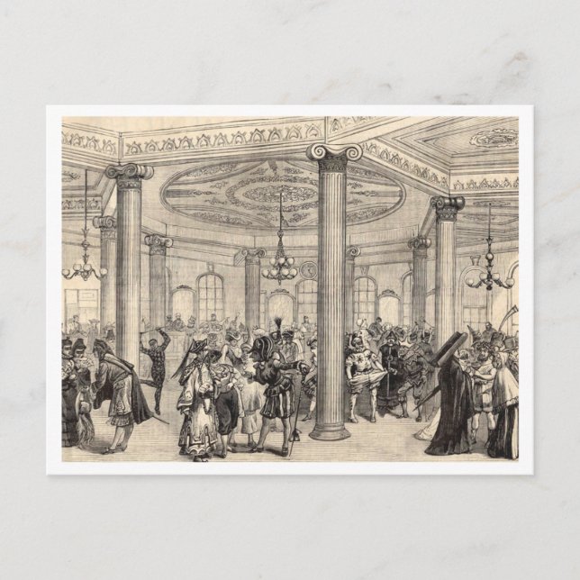 Mardi Gras New Orleans historisches Jahr 1878 zeic Postkarte (Vorderseite)