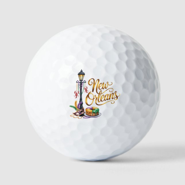 Mardi Gras New Orleans illustration Golfball (Vorderseite)