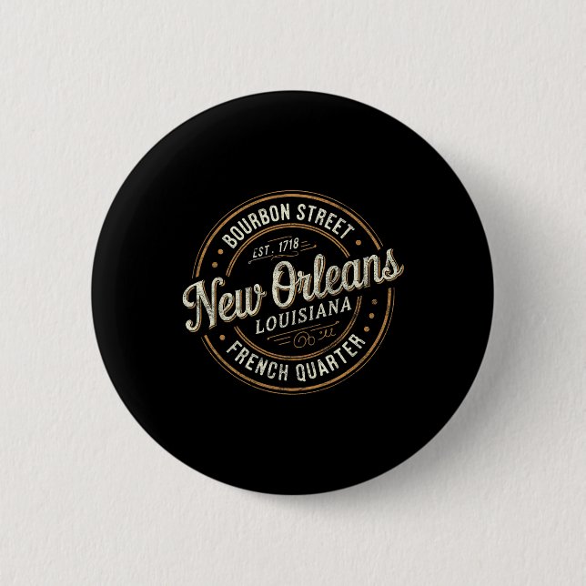 Mardi Gras New Orleans Louisiana Bourbon Street So Button (Vorderseite)