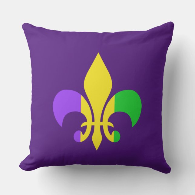 Mardi Gras New Orleans Louisiana Fleur-de-Lis Kissen (Vorderseite)