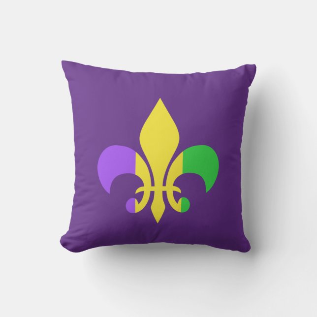 Mardi Gras New Orleans Louisiana Fleur-de-Lis Kissen (Vorderseite)