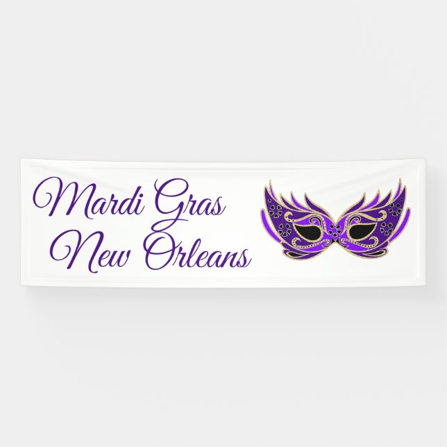 Mardi Gras New Orleans Mask Banner (Horizontal)