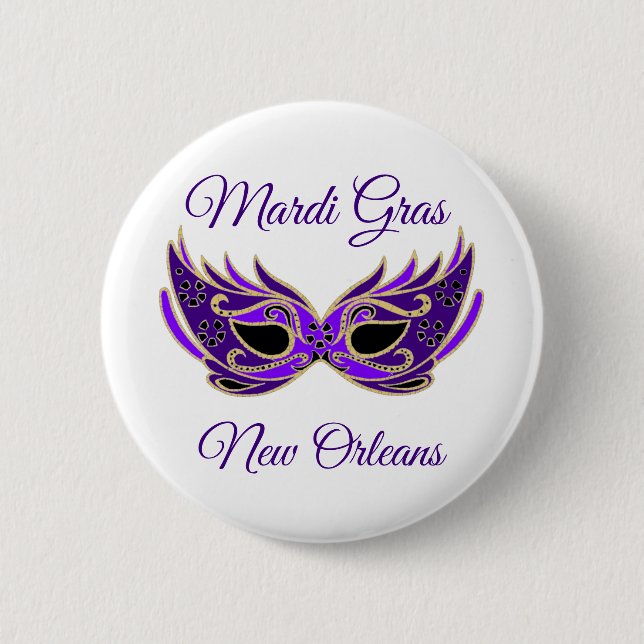 Mardi Gras New Orleans Mask Button (Vorderseite)