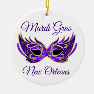 Mardi Gras New Orleans Mask Keramik Ornament