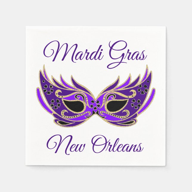 Mardi Gras New Orleans Mask Serviette (Vorderseite)