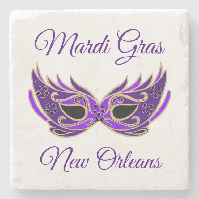 Mardi Gras New Orleans Mask Steinuntersetzer (Vorderseite)
