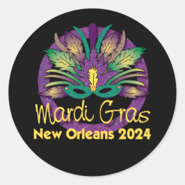 Mardi Gras New Orleans Mask Sticker - 2024