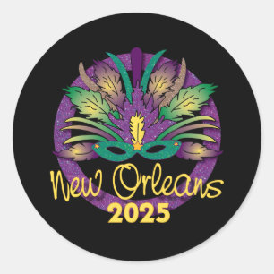 Mardi Gras New Orleans Mask Sticker - 2025