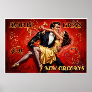 Mardi Gras New Orleans Plakat