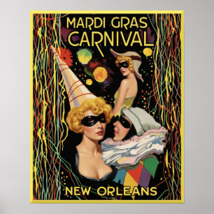 Mardi Gras New Orleans Plakat. Poster