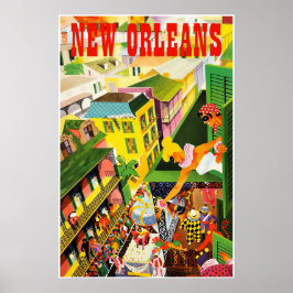 Mardi Gras New Orleans Reiseplakat. Poster