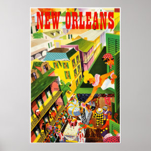 Mardi Gras New Orleans Reiseplakat.   Poster