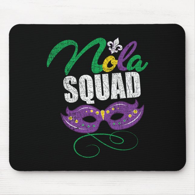 Mardi Gras Nola Squad stört New Orleans Beads Mousepad (Vorne)