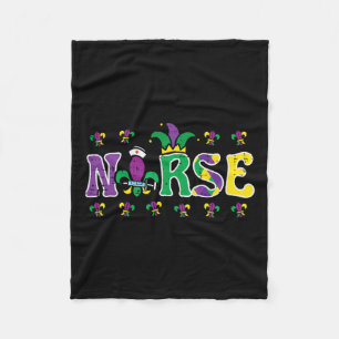 Mardi Gras Nurse Jester Scrub Top Carnival Rn Icu Fleecedecke